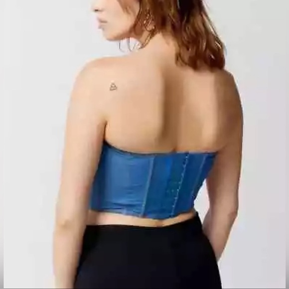 Urban Outfitters Out from Under Women's S Small Done up in Denim Corset Top NWT - Picture 4 of 11